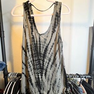 Rock & Republic Gray Black Sleeveless Scoop Neck Tank Top